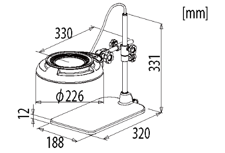 Otsuka SKKL-B-4X โคมไฟแว่นขยาย (Table Stand Type) | ขยาย 4 เท่า